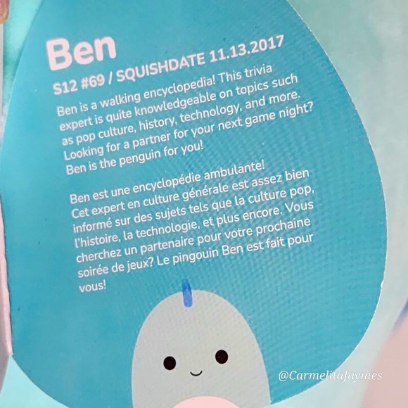 BEN 🦕 Blue Dinosaur DEFECT TAG Original Squishmallow By Kellytoy NWT - Picture 8 of 9